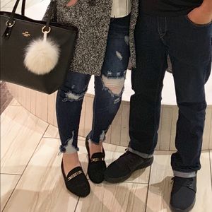 Dark denim cropped skinny jeans